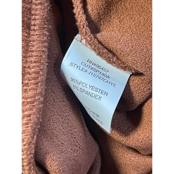 Love On A Hangar Velour Flared Brown Pants Womens Large Pull On Elastic Waist L - Picture 8 of 9